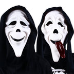 Quality Halloween Movie Scream Horror Face Mask Realistic Creepy Ghost Masks Stick Tongue Out Funny Scary Cosplay Costume  Props
