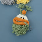 Funny Crochet Keychains Knitting Cute Sausage Mouth Doll Key Holder Knitted Storage Bag Keyrings For Car Keys Wholesale Custom