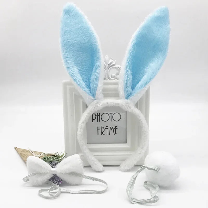 3pcs /set New June 1 Children's Day Holiday Party Activity Performance Animal Plush Rabbit Ears Hair Hoop Accessories Headdress