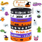 12/24PCS Silicone Bracelets Halloween Decorations Kids Wristband Pumpkin Skull Ghost Bat Halloween Party Favor Gift Bag Fillers