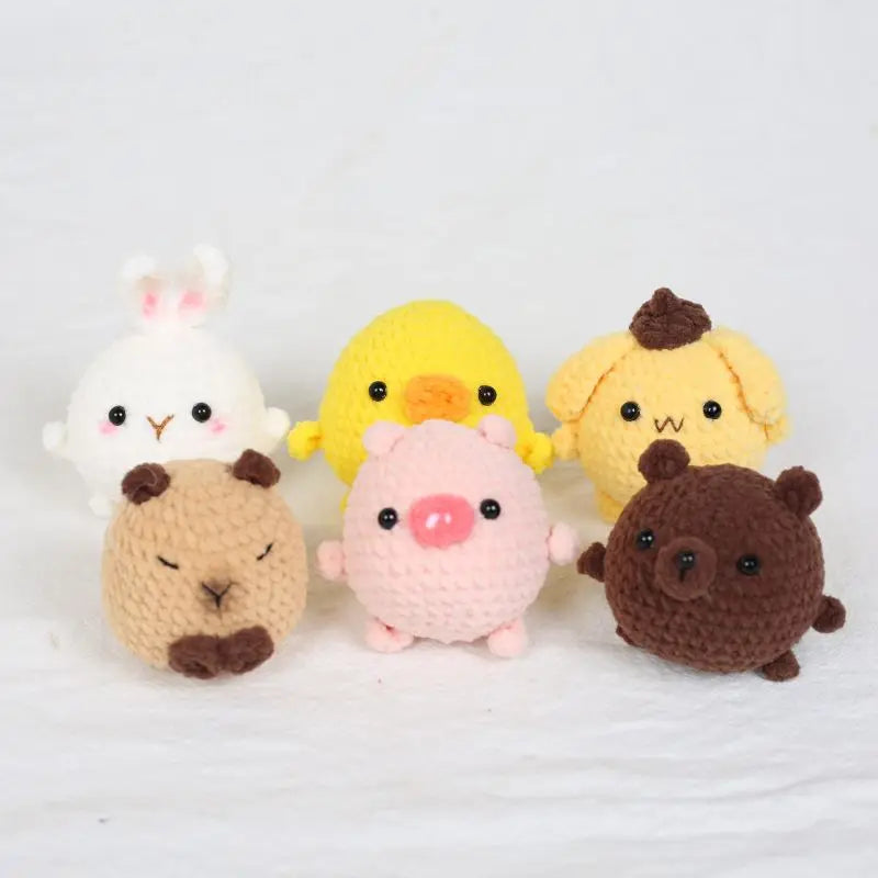 Cute Small Bear Couple Keychains Knitting Cartoon Bear Mini Animal Doll Keyrings Crochet Keychain Wholesale Custom Acceessories
