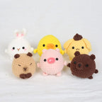 Cute Small Bear Couple Keychains Knitting Cartoon Bear Mini Animal Doll Keyrings Crochet Keychain Wholesale Custom Acceessories