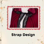 Red Velvet Black Lace Hooded Velvet Cape Ladies Cape Halloween Christmas Cosplay Party Fancy Cape