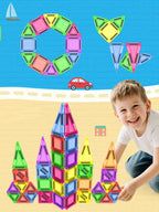 Mini Magnetic Tile Toys, with a Metal Box for Easy Portability, Magnetic Building Blocks That Can Be Played with Anywhere, Convenient Storage, Suitable for Holiday or Birthday Gifts