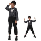 Kids Girls Boys Cosplay Scary Ghost Bride Sally Skeleton Jack Dress Striped Halloween Character Dress Up Costume