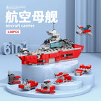 NEW DIY 6in1 Aircraft Carrier Helicopter Mortar Missile Armored Vehicle Building Blocks Kit Girls Bricks Movie Model Kids Toy