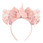 2026 Trip Mouse Ears Headband for Girls Women Sequin Castle 5"Bow Hairband Festival Party Cosplay DIY Hair Accessories