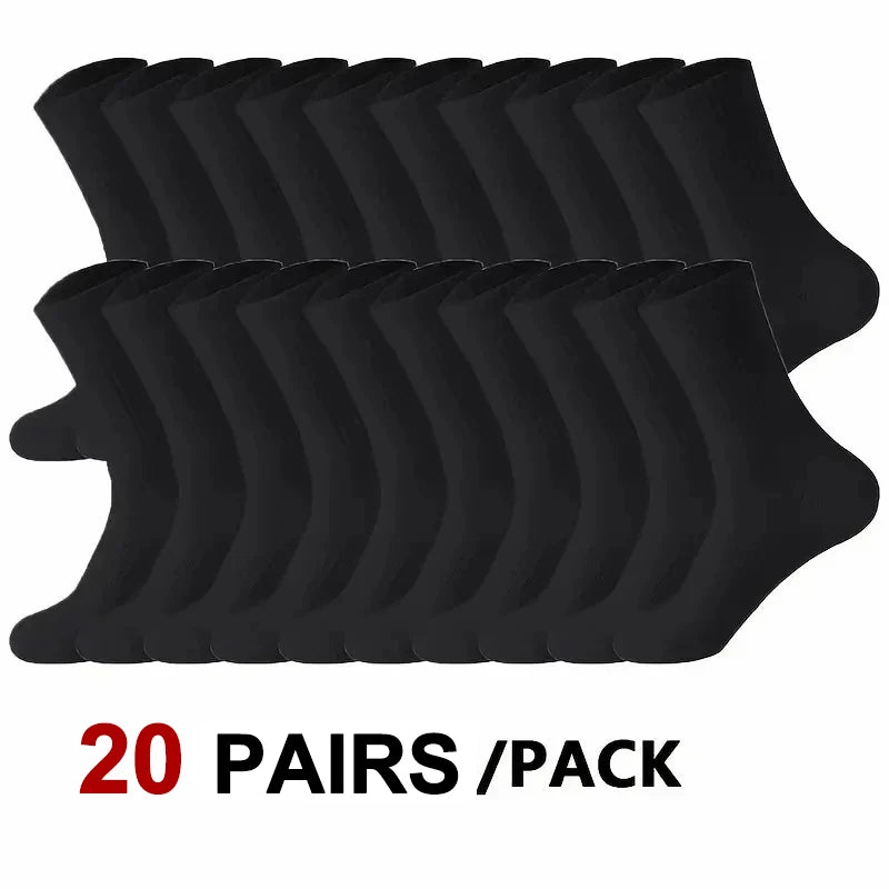 10/20 Pair Men Women Anti Odor Knitted Mid Tube Socks Suitable All Seasons Sweat Absorbing Breathable Couples Casual Sports Sock