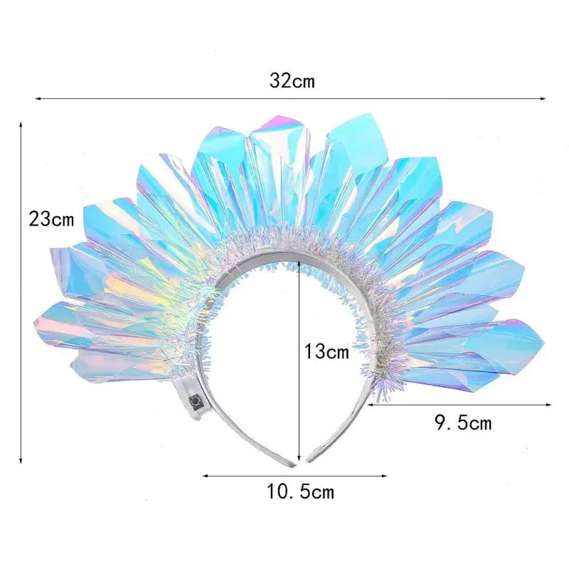 1-10PCS LED Light Up Headband Glowing Crown Hairband Flashing Headdress Luminous Cosplay Party Headwear for Nightclub and Events