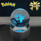 Pokemon 3D Crystal POKE BALL Figure Toys Snivy Dragonair Blastoise Venusaur Milotic Raichu Night Light LED Lamp Base Model Dolls