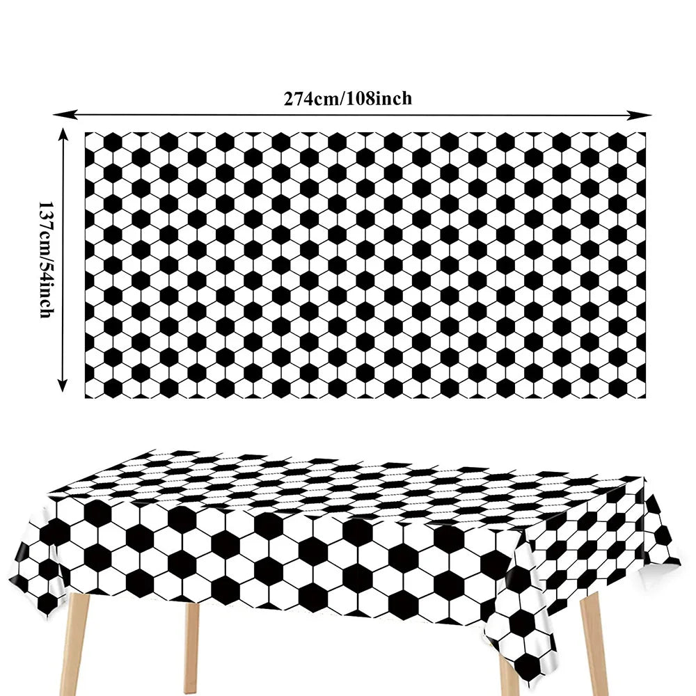 Soccer Theme Disposable Tableware Set Paper Plates Cups Napkins Tablecloth Boys Sports Football Birthday Party Decor Supplies
