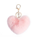 Heart Plush Pompom Keychain Leopard Print Bag Charm