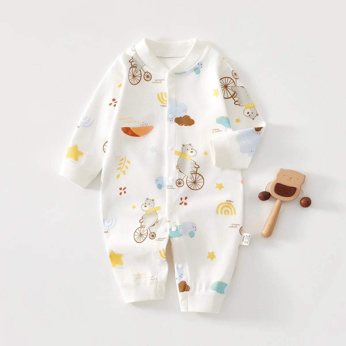 AYNIGIELL Spring & Autumn 0-12 Months Baby Jumpsuits, 100% Cotton Long Sleeve Clothes, Soft Newborn Rompers for Girls & Boys.
