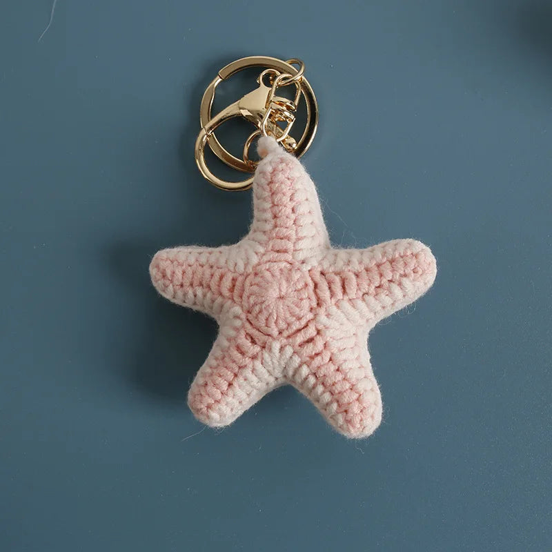 Funny Shrimp Doll Crochet Keychain Handmaking Clown Fish Knitting Keyrings Cute Shrimp Keyrings Bag Pendant Custom Accessories