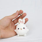 Cute Rabbit Doll Crochet Keyrings Handmaking Knitting Rabbit Keychains Cartoon Carrot Rabbit Keyrings Pendant Custom Accessories