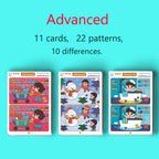 Find the Difference, Fun Concentration Training Game Pictures, Educational Items, Find Different Places, Reusable Erasable Pictures