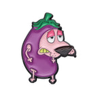 Cartoon Courage Cowardly Dog Brooch Enamel Pins Cute Pink Animal Dog Brooches Clothes Lapel Badges Jewelry Gift for Kids Friends