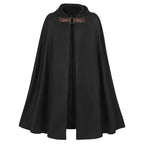Medieval Black Hooded Cloak Halloween Retro Battle Warrior Cosplay Costume Cape Adults and Kids Dress Up Costume