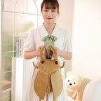 45cm Funny Creative Cartoon Insect Cicada Beetle Plush Doll Backpack Brown Green Insect Soft Plush Toy Gift For Boys And Girls
