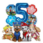 9pcs Cartoon Paw Patrol Dog Chase Balloon Birthday Decoration Number Aluminum Balloons Set Kids Party Supplies Gift Favor Decor