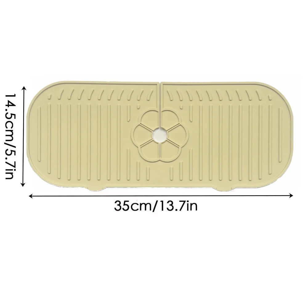Kitchen Faucet Splash Pad Silicone Sink Faucet Splash Guard Mat Sponge Drain Pad Countertop Protector for Kitchen Bath Gadgets