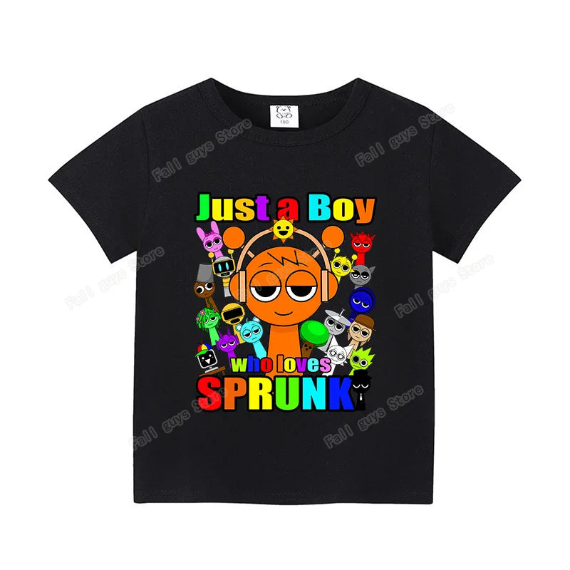 Sprunkis T-shirts Cartoon Oren Wenda Outdoor Clothes Short Sleeve Summer Cute Base Top Funny Birthday Gift