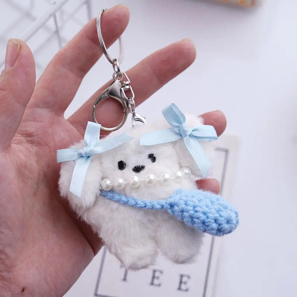 Plush Toys Doll Keychain Kawaii Pochacco Anime Pendant Cute Children Toy Gifts Keychains Keyring Plushie Birthday Girls