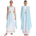 Womens Ancient Greek Athenian Princess Dress Toga Halloween Senator Caesar Cosplay Party Costume Roman Empress Long Robe Dress