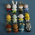Creative Small Animal Doll Handmake Crochet Keyrings For Bag Pendant Cartoon Puppy Keychain Knitting Animal Doll Keyring Custom