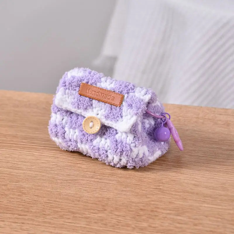 Colorful Knitted Coin Bag Keychains Mini Crochet Bag Keyring Handmake Knitting Storage Bag Keychain Keys Holder Custom Accessory