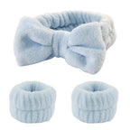 Wash Face Headbands For Women Coral Fleece Hair Bands Cuff Waterproof Bands Absorbent Wristbands Head Band Hair Accessories Set