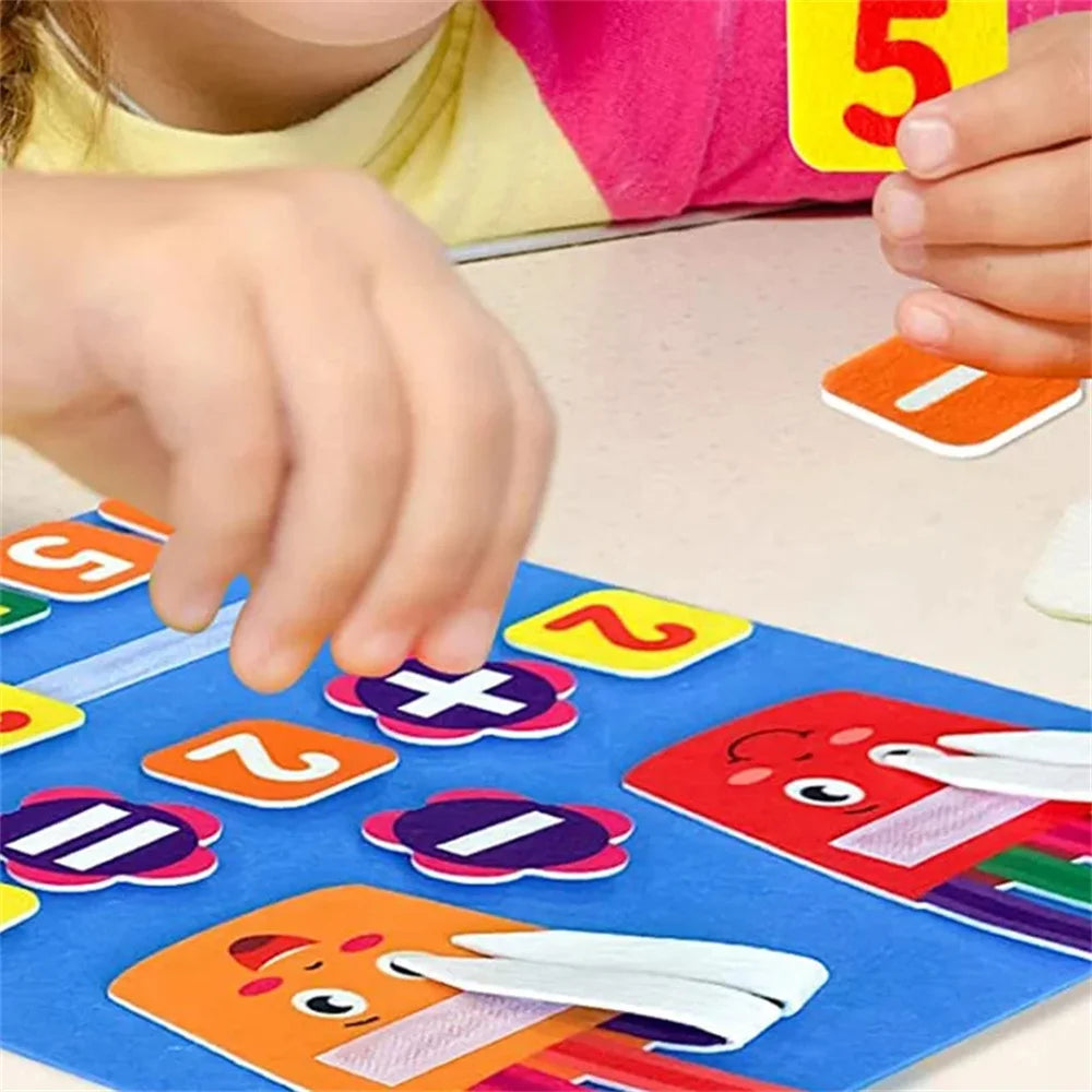 Felt Learning Board Children Toys Educational DIY Toy Addition Subtraction Finger Arithmetic Teaching Enlightenment Board