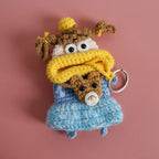 Funny Crochet Keychains Knitting Cute Sausage Mouth Doll Key Holder Knitted Storage Bag Keyrings For Car Keys Wholesale Custom