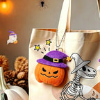 Halloween Plush Keychain for Women Pumpkin Ghost Bat Witch Hat Trick or Treat Cartoon Bag Charm Party Gifts Keychain Accessories
