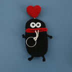 Funny Crochet Keychains Knitting Cute Sausage Mouth Doll Key Holder Knitted Storage Bag Keyrings For Car Keys Wholesale Custom