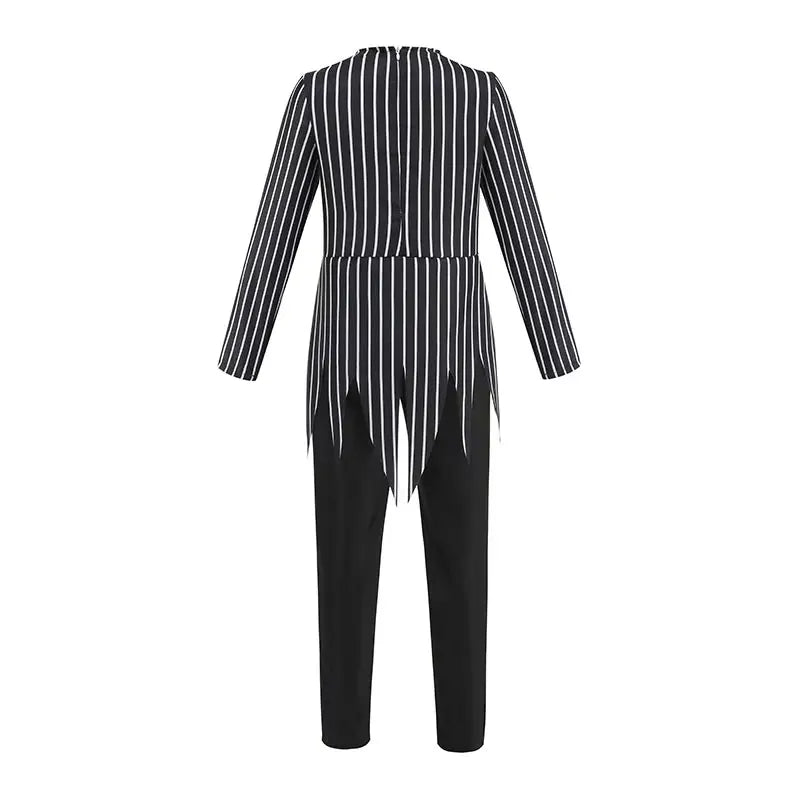 Kids Jack Skellington Cosplay Costume The Nightmare Before Christmas Boys Striped Outfit  Halloween Party Fancy Dress Up Set