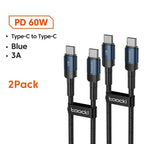 Toocki 100W Type C to USB C Cable PD 3.0 Quick Charge 4.0 Fast Charging Type C to Type C for iPhone 15 Macbook Samsung Xiaomi