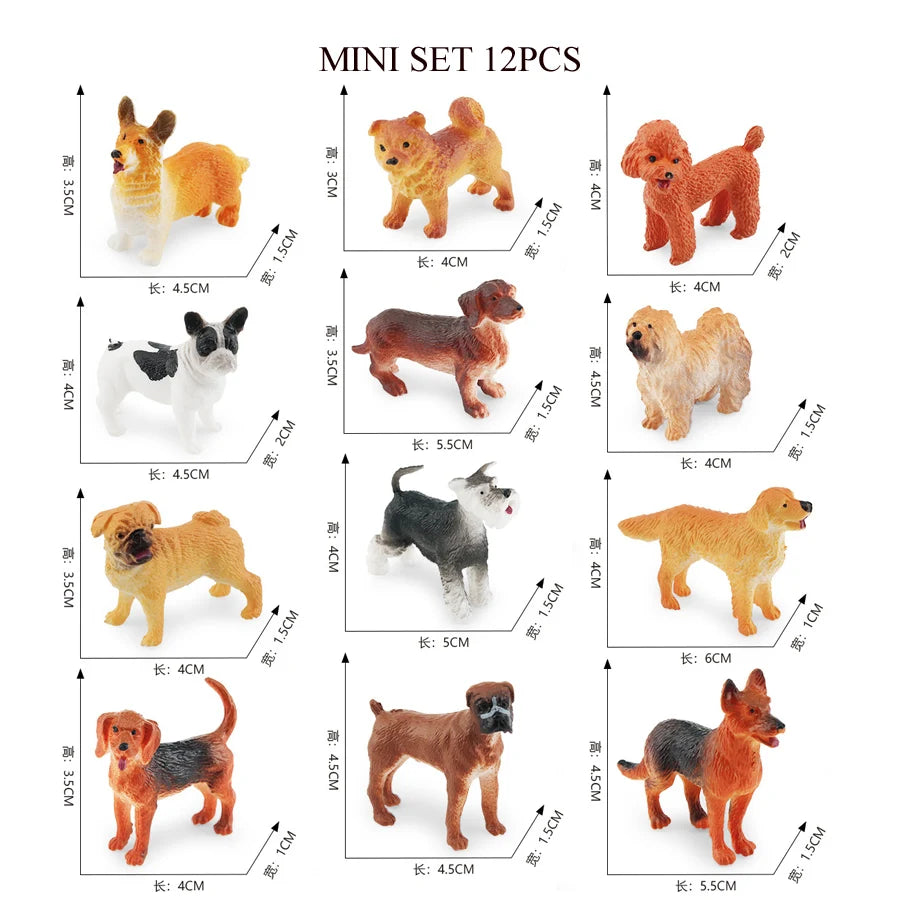 Simulation Mini  Farm Poultry Puppy Crocodile Pegasus Monkey Bird Wildlife Figurine Animal Model Sets Education Kid Toys