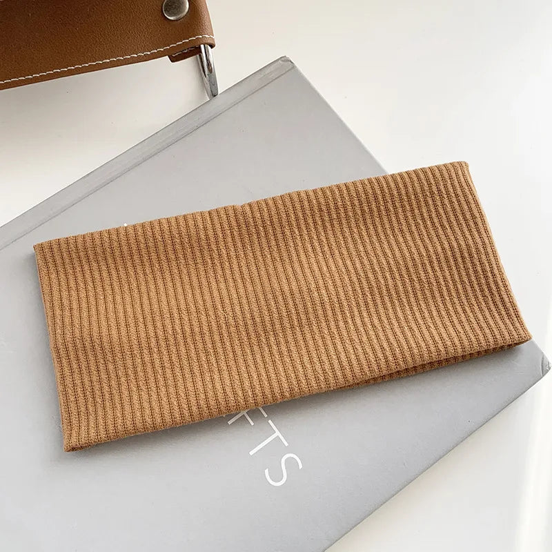 Autumn and Winter Wide Edge Elastic Women Hairband Makeup Wash Face Headband Sports Knitted Headpiece Headband