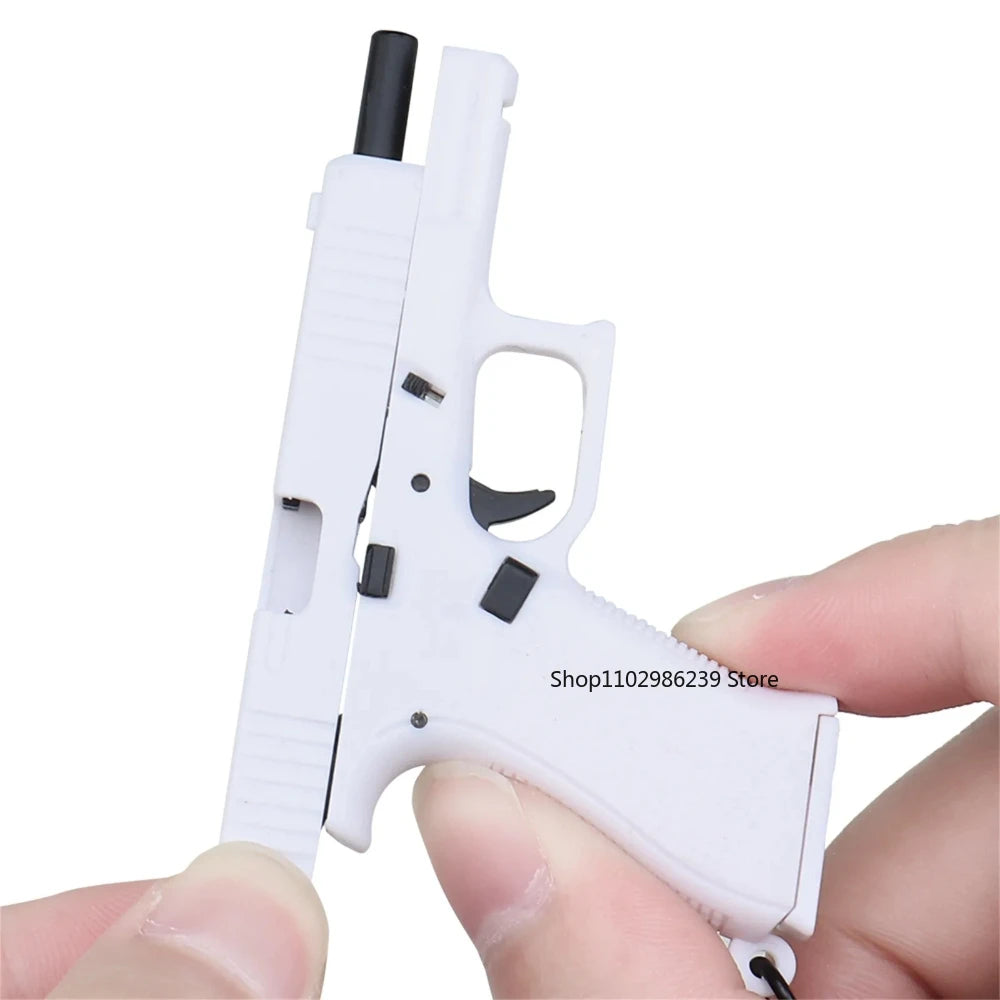 Mini Tactical Pistol Shape Car Keychain for Men Portable Decorations Detachable Keyring Realistic Model Toy Bag Accessories