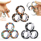 3pcs Finger Magnetic Rings Colorful Fidget Toy Set Adult Magnets Spinner Rings for Relieve Stress Anxiety Relief Therapy