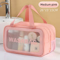 Dry & Wet Separation Transparent PU Makeup Bag