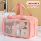 Dry & Wet Separation Transparent PU Makeup Bag