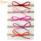 1 Set 2024 Classical European Suede Tied Hair Bow Baby Nylon Headband DIY Hair Accessories Hair Bands for Girl Headwear