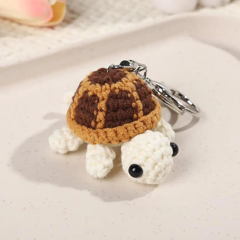 New Cute Turtle Keychain Handmade Mini Knit Turtle Pendant Crochet Bag Charm Backpack Hanging Creative Plush Toy Kids Gifts
