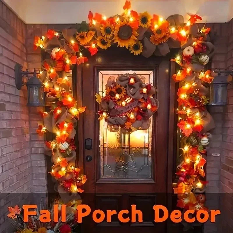 1PC USB/Battery Case Maple Leaf String Lights 10/20/40 LED Lights Waterproof For Halloween Outdoor Autumn Thanksgiving Decor