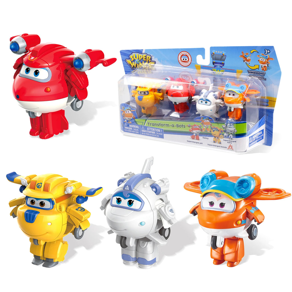 Super Wings Toys, Transformable Toys 2 Inch, Airplane Toy for Kids 3-5 Years Old, 15 Packs Transforming Jet Playset, Real Mobile