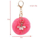 Fashion Rhinestone Ballet Dancer Keychain Cute Plush Ball Keyring for Women Girls Car Handbag Backpack Phone Pendant Accessories