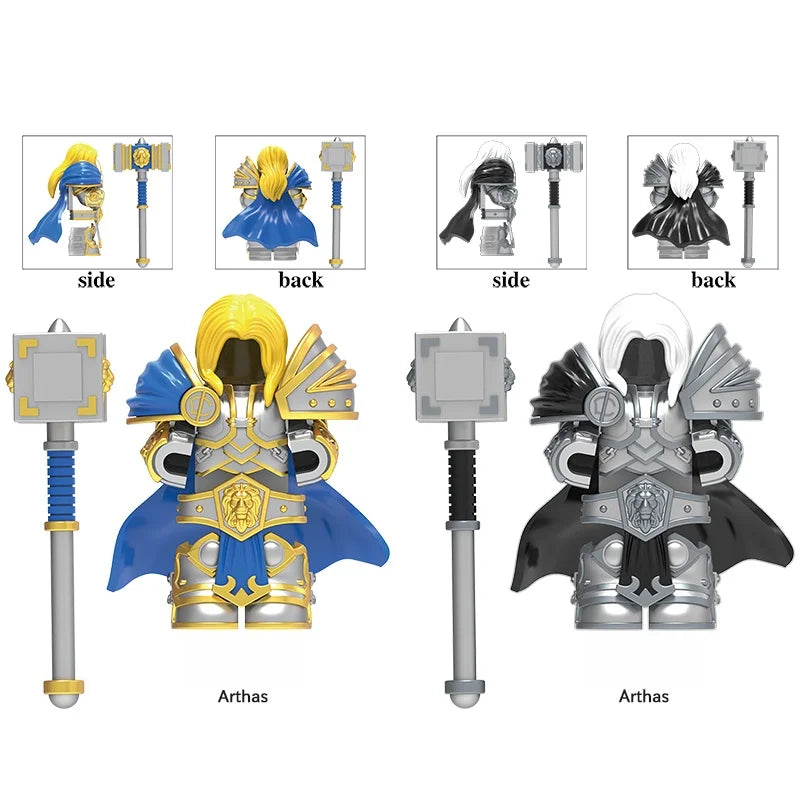 ZHMS01 Medieval Knight Orcs Warrior Elves Figures Building Blocks Army Armored Soldiers Shield Weapons Bricks Toys