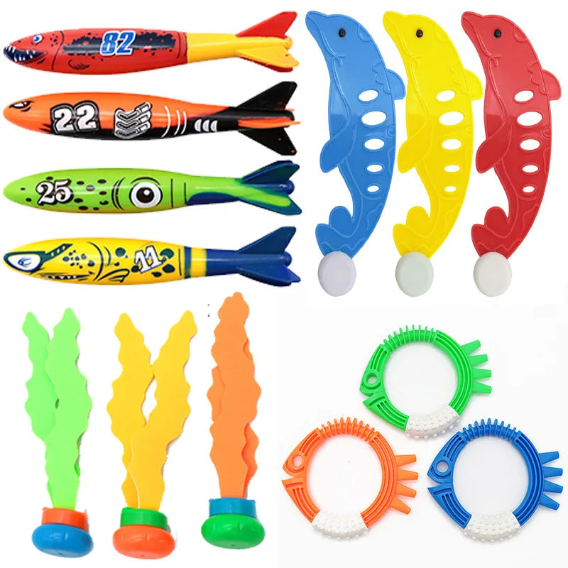 Diving Toys Breath Closure Training Water Underwater Toy Set Children's Swimming Pool Treasure Hunt Water Ring Diamond Kids Toys